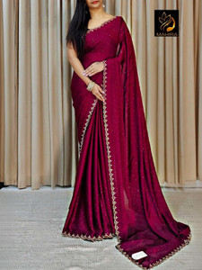 HouseOfCommon Embellished Bollywood Satin Saree