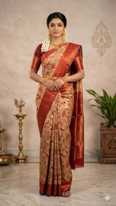 Acuity Woven Kanjivaram Art Silk, Pure Silk Saree