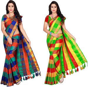 Shaibo saree Checkered Daily Wear Cotton Silk Saree