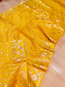 Grihasta Woven Jamdani Muslin Saree