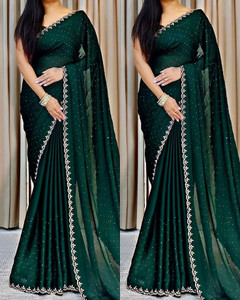 Jiyan Fashion Retail एम्बेलिश्ड बॉलीवुड शिफॉन साड़ी