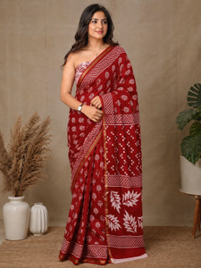 SUNDREESAREE Printed Ikkat Pure Cotton Saree