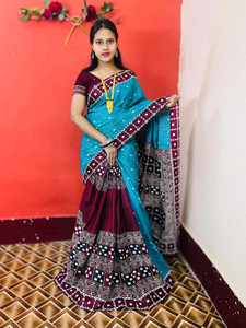 ARTFULTHREADS Printed, Graphic Print Sambalpuri Pure Cotton Saree