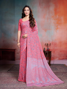 GARDEN VARELI Floral Print Daily Wear Crepe Saree