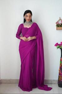 Sita Solid/Plain Bollywood Georgette Saree