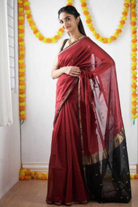 Dhami Woven Banarasi Linen, Pure Cotton Saree