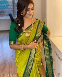 Juhi Collection Woven Banarasi Art Silk, Cotton Silk Saree