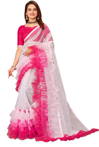 Praveena Designer Applique Bollywood Net Saree