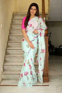 Fabian Fashion प्रिंटेड, डिजिटल प्रिंट बॉलीवुड साटन साड़ी