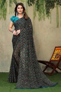 ANIRAV Floral Print Daily Wear Georgette Saree