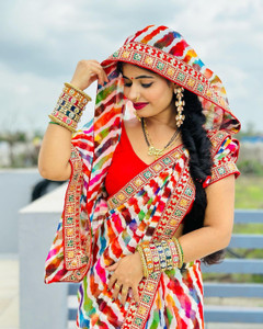 Miloz Blocked Printed Bollywood Georgette Saree