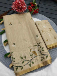 Minu Fashion Printed Tant Pure Cotton Saree