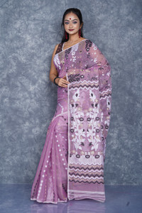 tantial Printed Jamdani Cotton Silk Saree