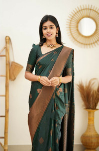 GORAL Embellished, Self Design, Woven Kanjivaram Art Silk, Jacquard Saree