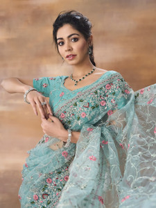 KASEE Self Design Bollywood Net Saree