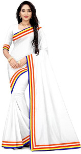 Veer Vision Solid/Plain, Temple Border Dharmavaram Georgette Saree