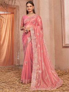 Tasrika Embroidered Bollywood Net Saree