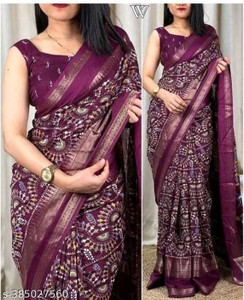 SILK VISTA Floral Print Daily Wear Silk Blend Saree