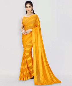 Anand Sarees धारीदार बॉलीवुड साटन साड़ी