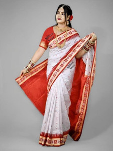 ETHNIC SAREES Bharat Embellished Ikkat Art Silk Saree