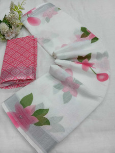 Gajal Self Design Kanjivaram Linen, Cotton Linen Saree