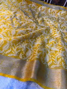 Banaras silk palace Embroidered Banarasi Organza Saree