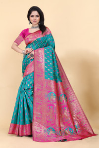 SuperLaxmi Woven Kanjivaram Pure Silk, Art Silk Saree