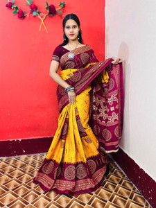 ARTFULTHREADS Printed, Graphic Print Sambalpuri Pure Cotton Saree