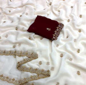 Sanwariya Silks एम्बेलिश्ड चंदेरी चंदेरी साड़ी