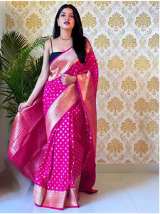 Kartvya Printed, Embellished Kanjivaram Jacquard, Pure Silk Saree