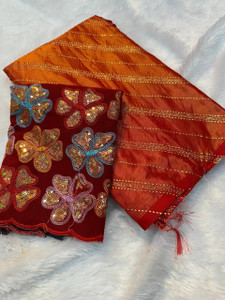 KANDORA Floral Print Daily Wear Chiffon Saree