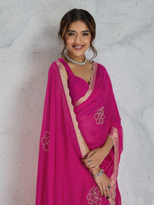SOHINI NX Embellished Banarasi Chiffon Saree