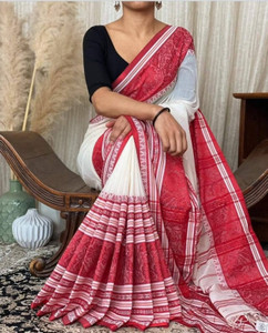Raees Ethnic बुना हुआ हैंडलूम प्योर कॉटन साड़ी