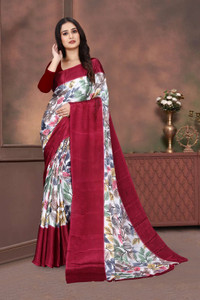 jihana fab Printed Bandhani Chiffon, Silk Blend Saree