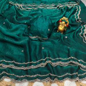 sadika Embellished Bollywood Tissue, Satin Saree