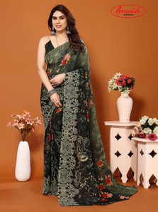 Anand Sarees Ombre, Floral Print Daily Wear Georgette Saree