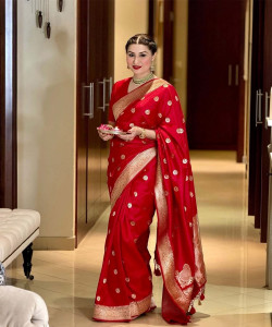 PHEASANT बुना हुआ, पैस्ले, एप्लिक, एम्बेलिश्ड कांजीवरम जैकर्ड, आर्ट सिल्क साड़ी