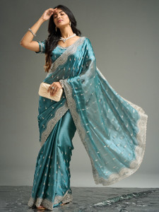 KASEE Embroidered Bollywood Silk Blend Saree