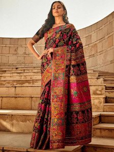 NEZAA EXPORT Woven Kanjivaram Pure Cotton Saree