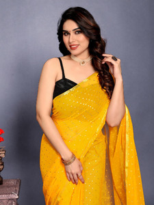 REDFISH Embellished Daily Wear Chiffon Saree