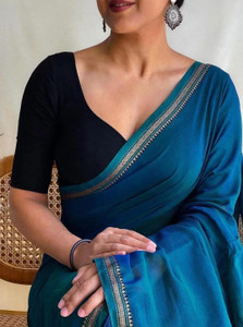 ADbutiq Temple Border Handloom Pure Cotton Saree