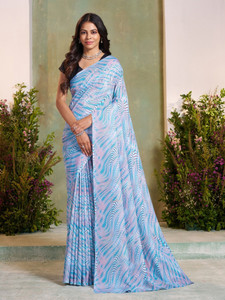 GARDEN VARELI Floral Print Daily Wear Silk Blend Saree