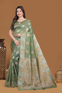 SareeChic Woven Kanjivaram Silk Blend Saree