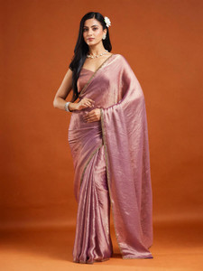 LOROFY Embellished Bollywood Tissue, Silk Blend Saree