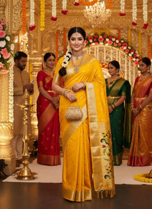 H.K.vaishnav Woven Paithani Silk Blend Saree