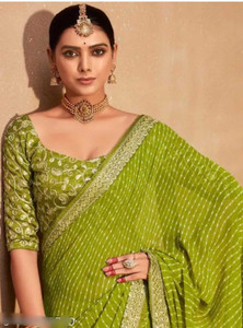 Disha Fashion Embroidered Banarasi Georgette Saree