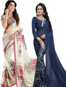 YASHIKA Floral Print Daily Wear Georgette Saree