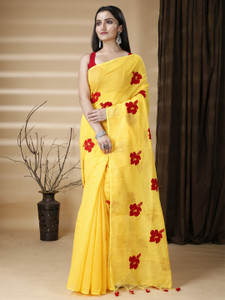 Ruuprekha Embroidered Bollywood Cotton Blend Saree