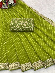 Disha Fashion Embellished Banarasi Georgette Saree