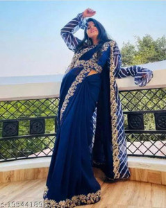 Bharodiya Enterprises Embroidered Bollywood Georgette Saree